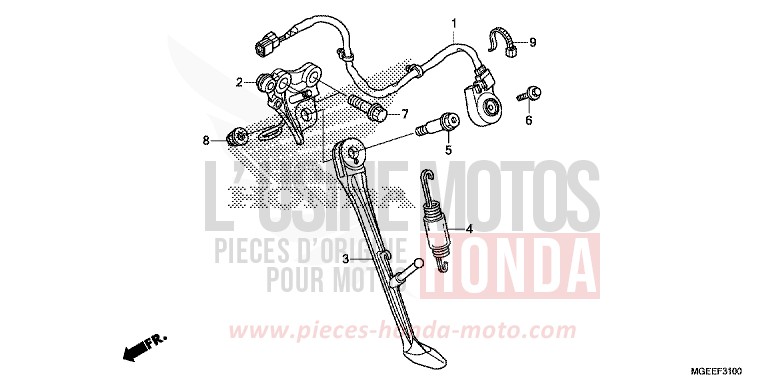 BEQUILLE de VFR1200F DCT TITANIUM BLADE METALLIC (YR316) 2015